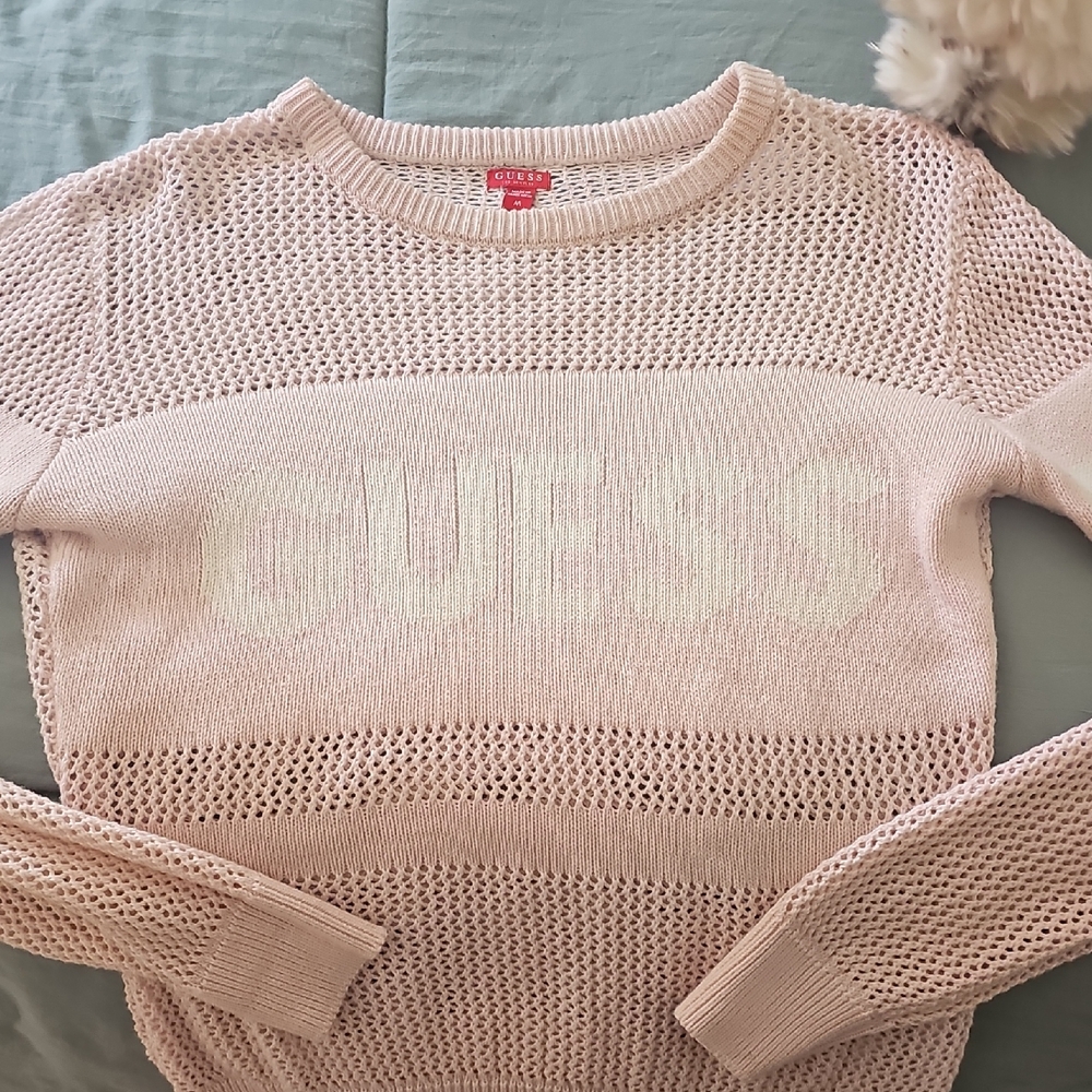 GUESS Light Pink Crew Neck Sweater